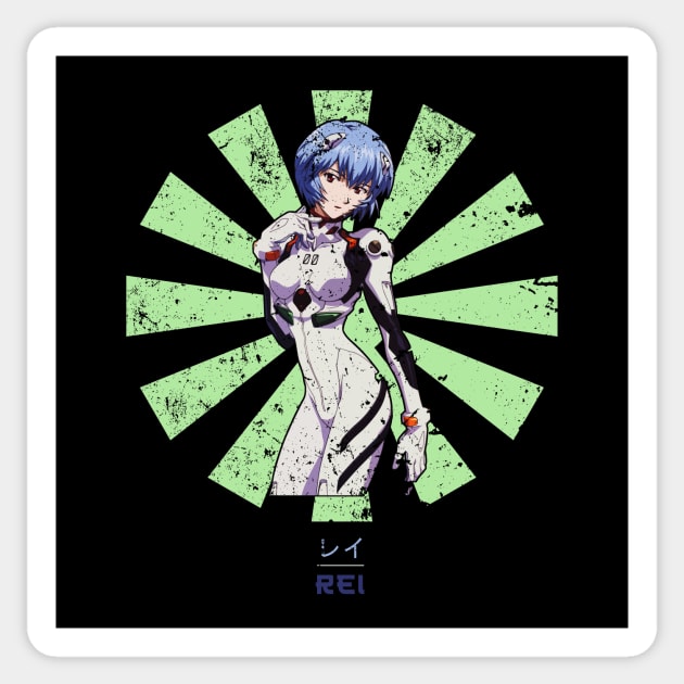 Rei Evangelion Retro Japanese Sticker by Nova5